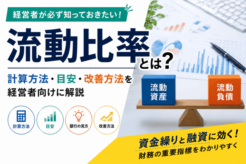 流動比率とは？計算方法・目安・改善方法を経営者向けに解説