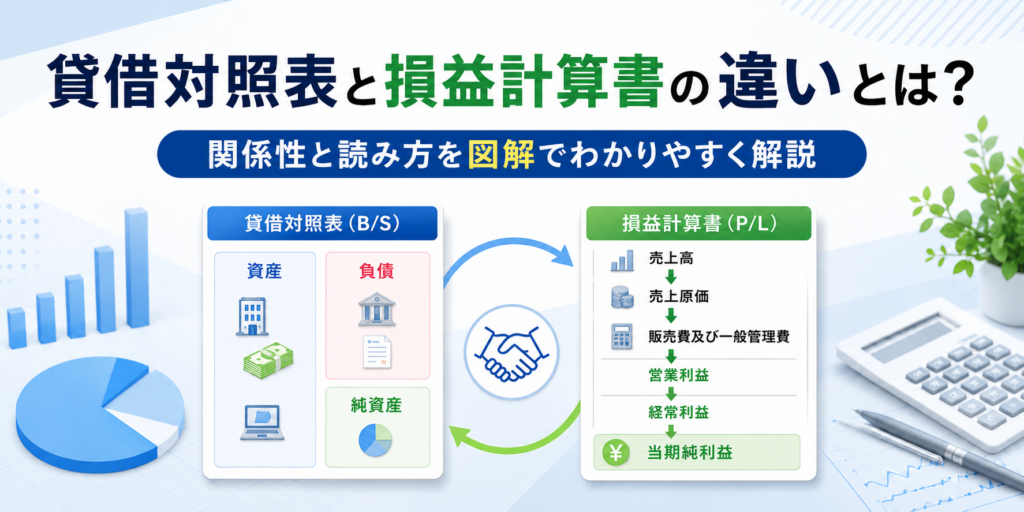 貸借対照表と損益計算書の違いとは？関係性と読み方を図解でわかりやすく解説