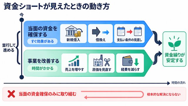 資金ショートが予測されたときの対処法