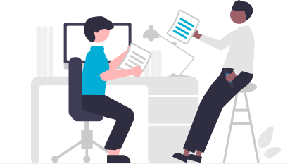 チェックマーク付きの青いアイコン