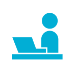 ノートパソコンを操作している人物のアイコン